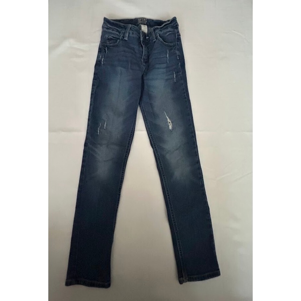 Justice Mid Rise Super Skinny Jeans Girl's 12 distresed‎